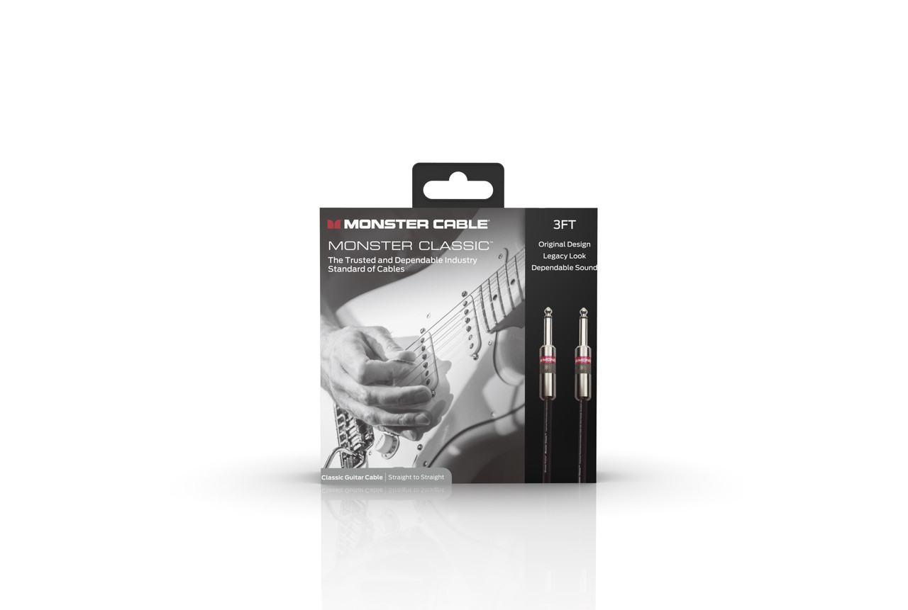 Monster CLAS-I-3WW Prolink Monster Classic 1/4" Instrument Cable 3 ft - Straight to Straight (CLAS-I-3WW-U) | Musician Madness