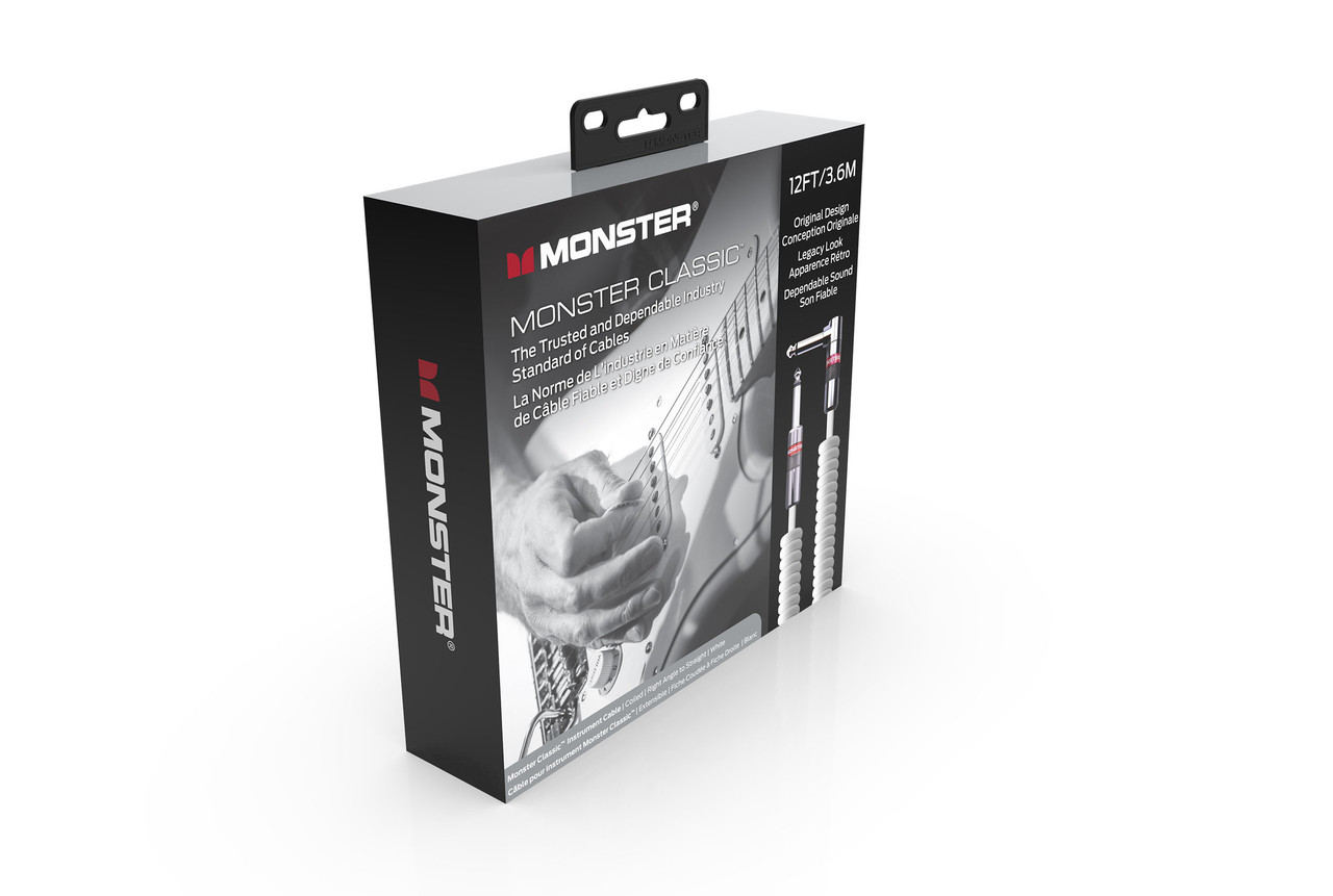 Monster CLAS-I-21ACWHWW Prolink Monster Classic 1/4" Instrument Cable 12 ft - Coiled. White (CLAS-I-21ACWHWW-U) | Musician Madness