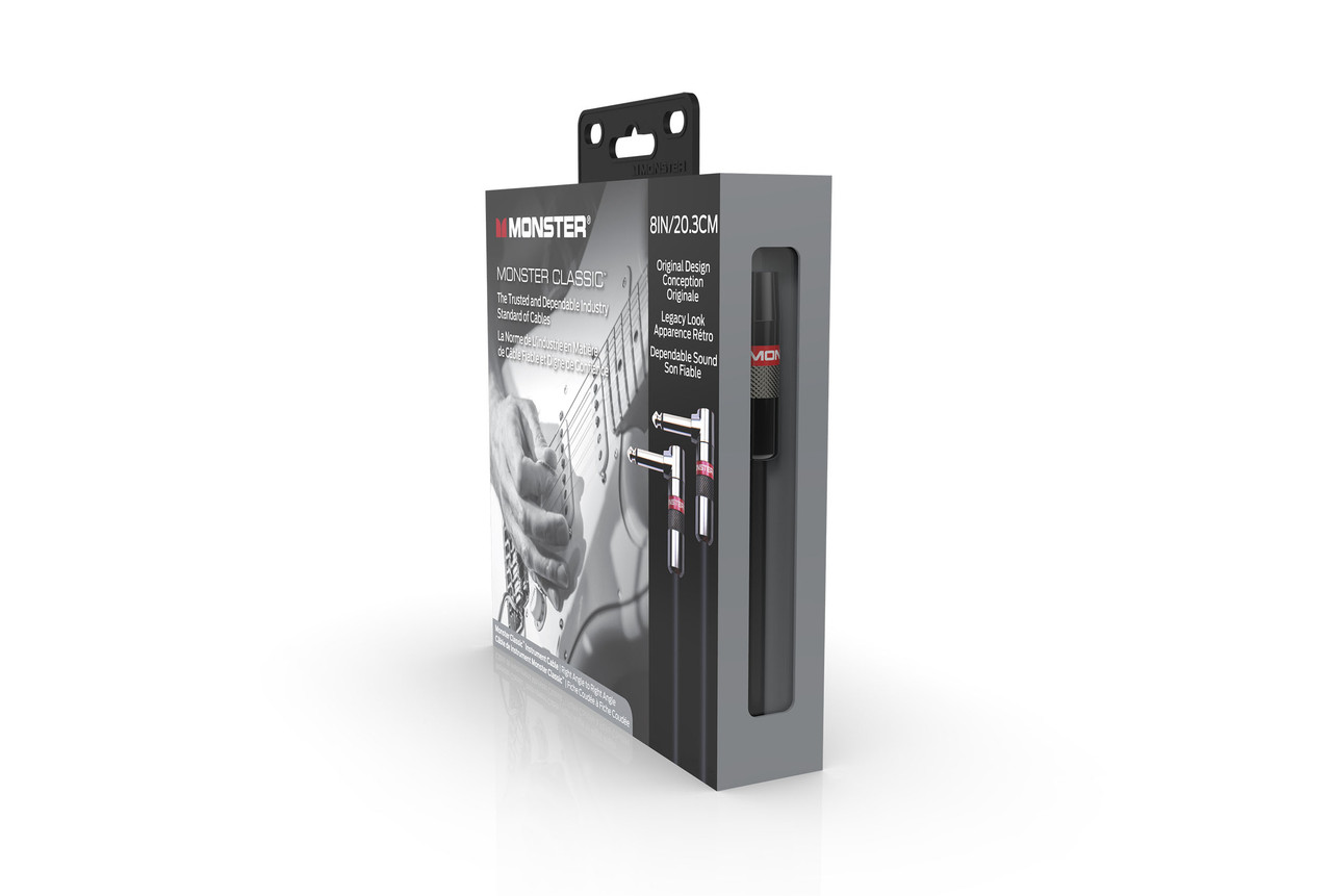 Monster CLAS-I-0.75DAWW Prolink Monster Classic 1/4" Instrument Cable 8 in - Right Angle to Same (CLAS-I-0.75DAWW-U) | Musician Madness