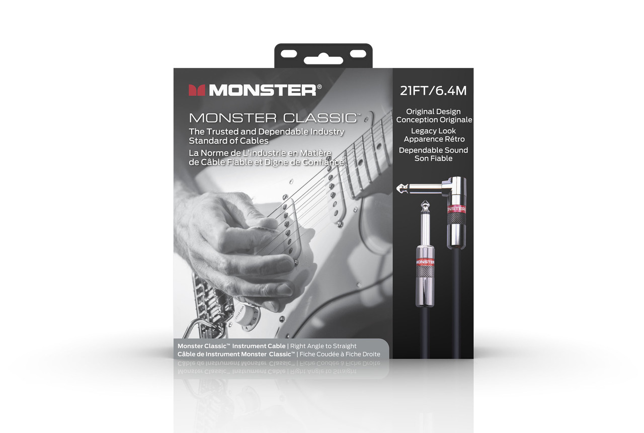 Mnstr Clssic 21' R/A Inst. CblStraight to Right Angle Buy the Monster Cable Mnstr Clssic 21' R/A Inst. Cblstraight To Right Angle (CLAS-I-21AWW-U) at MusicianÂ…