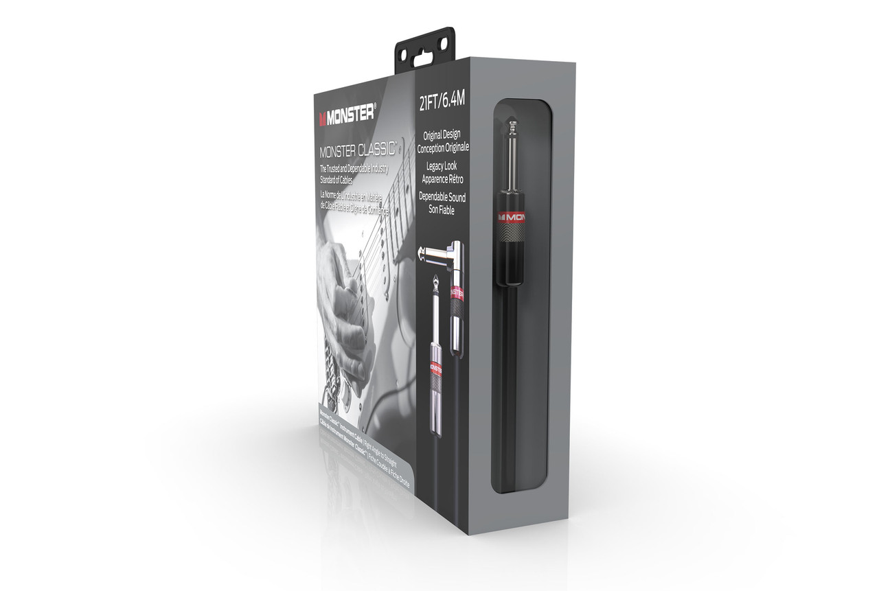Monster CLAS-I-21AWW Prolink Monster Classic 1/4" Instrument Cable 21 ft - Right Angle to Straight (CLAS-I-21AWW-U) | Musician Madness