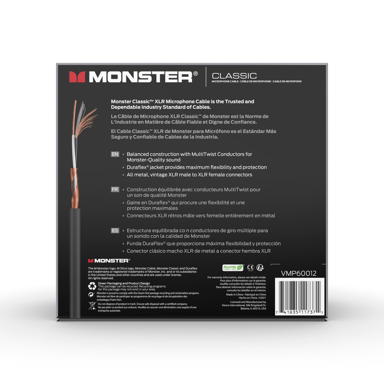 Monster Cable Classic 50' Mic Cable (CLAS-M-50WW-U) | Musician Madness