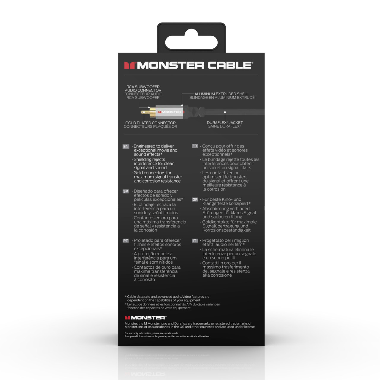 Monster 3 Meter RCA Subwoofer RCA Subwoofer audio connector Buy the Monster Cable 3 Meter RCA Subwoofer RCA Subwoofer Audio Connector (VME30047-U) at MusicianÂ…