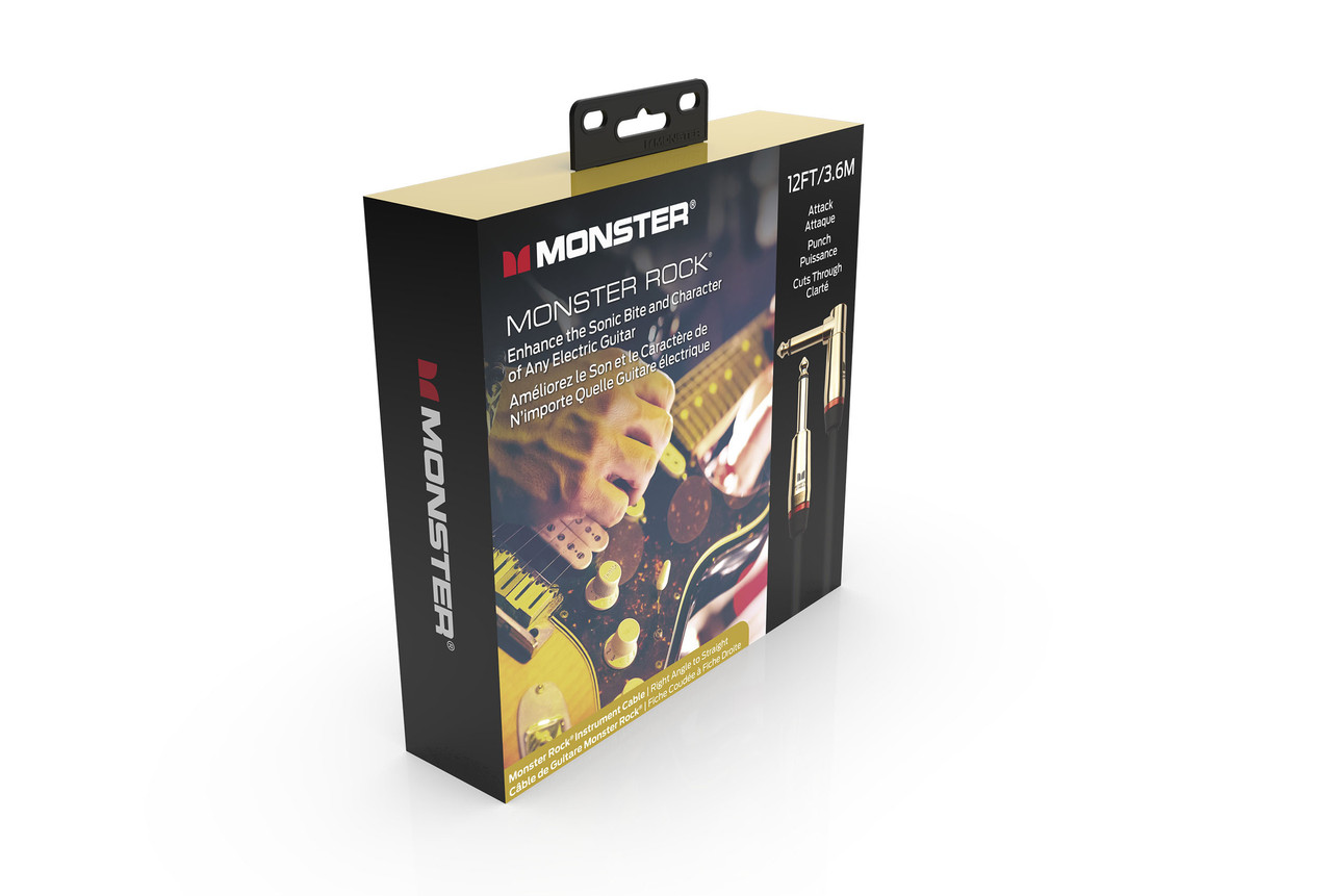 Monster Rock 12' R/A Cable Straight to Right Angle Buy the Monster Cable Rock 12' R/A Cable Straight To Right Angle (MROCK2-12AWW-U) at Musician Madness with fastÂ…