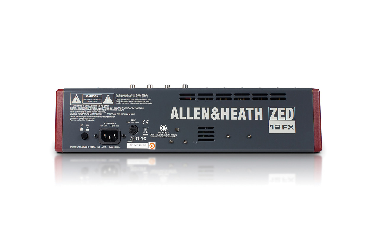 Allen & Heath ZED-12FX Mixer (ZED12FX-U) | Musician Madness