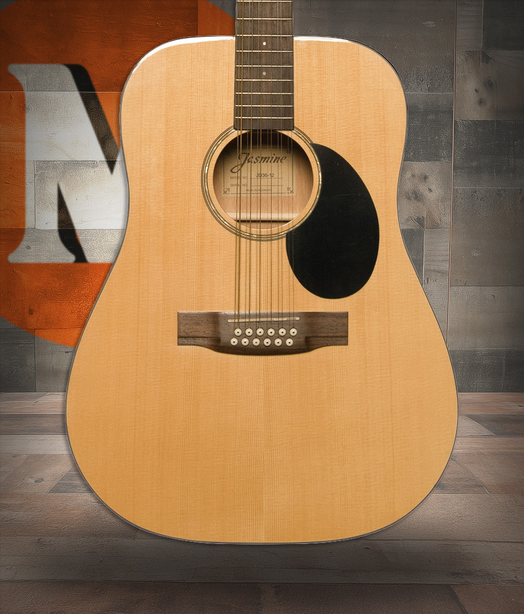Jasmine JD36-12 Dreadnought (12 String) Acoustic Guitar - Natural (JD36-12-U) | Musician Madness