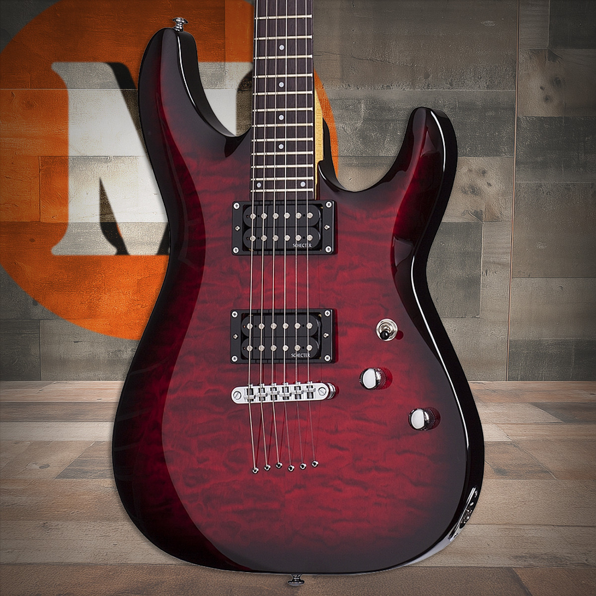 Schecter C-6 Plus - See-Thru Cherry Burst (447)