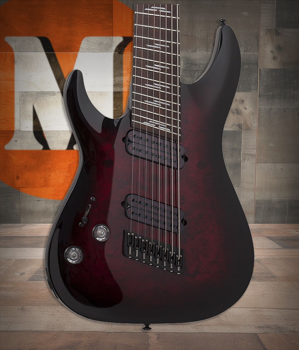 Schecter Omen Elite-8 MS LH - Black Cherry Burst (2469)