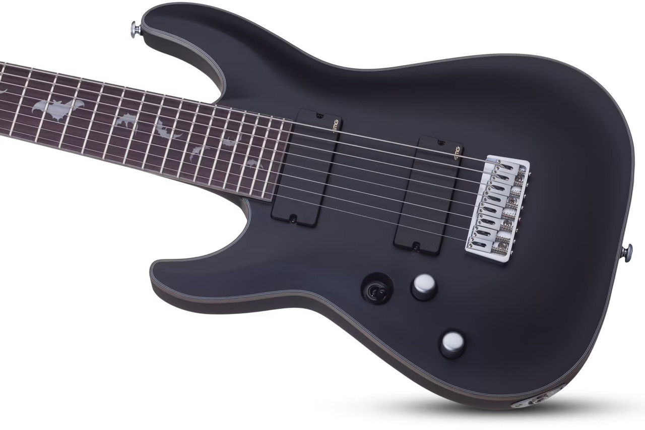 Schecter Damien Platinum-8 LH - Satin Black (1188) | Musician Madness