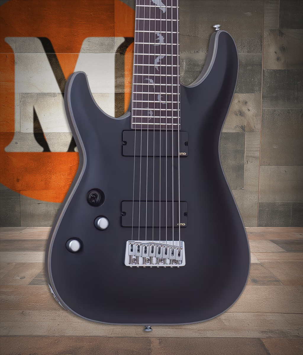 Schecter Damien Platinum-8 LH - Satin Black (1188)