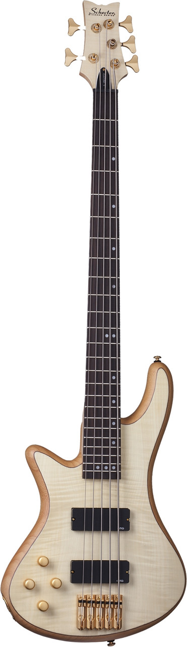 Schecter Stiletto Custom-5 Left Hand Bass Guitar - Natural Satin (2542) | Musician Madness
