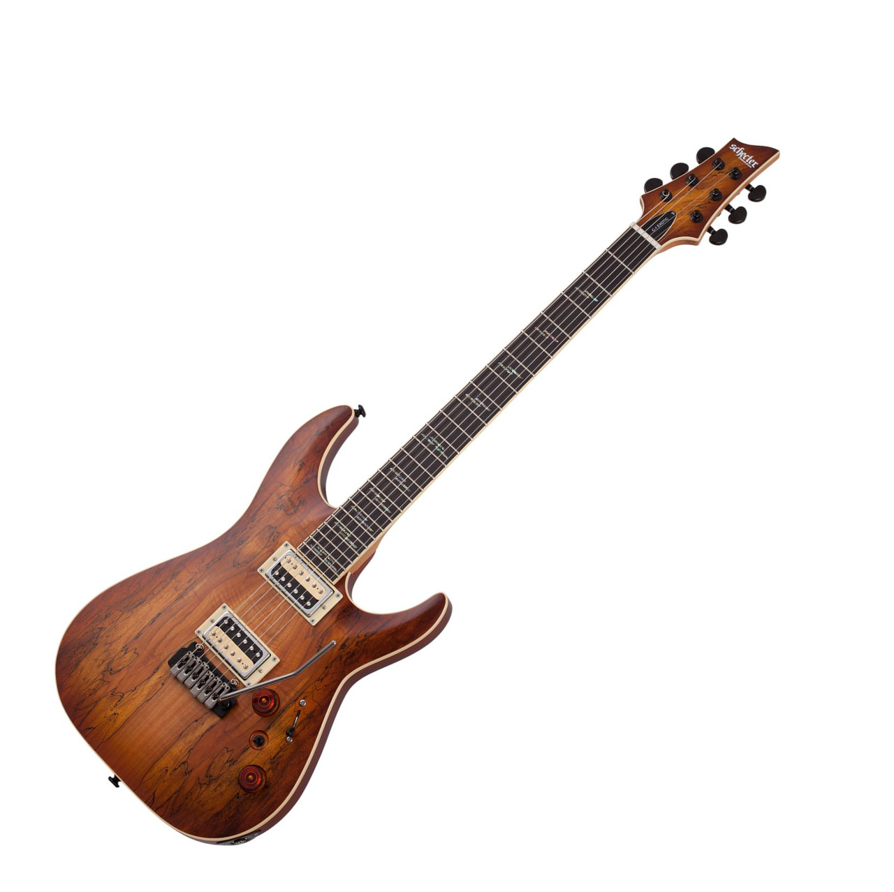 Schecter C-1 Exotic Spalted Maple - Satin Natural Vintage Burst (3338)