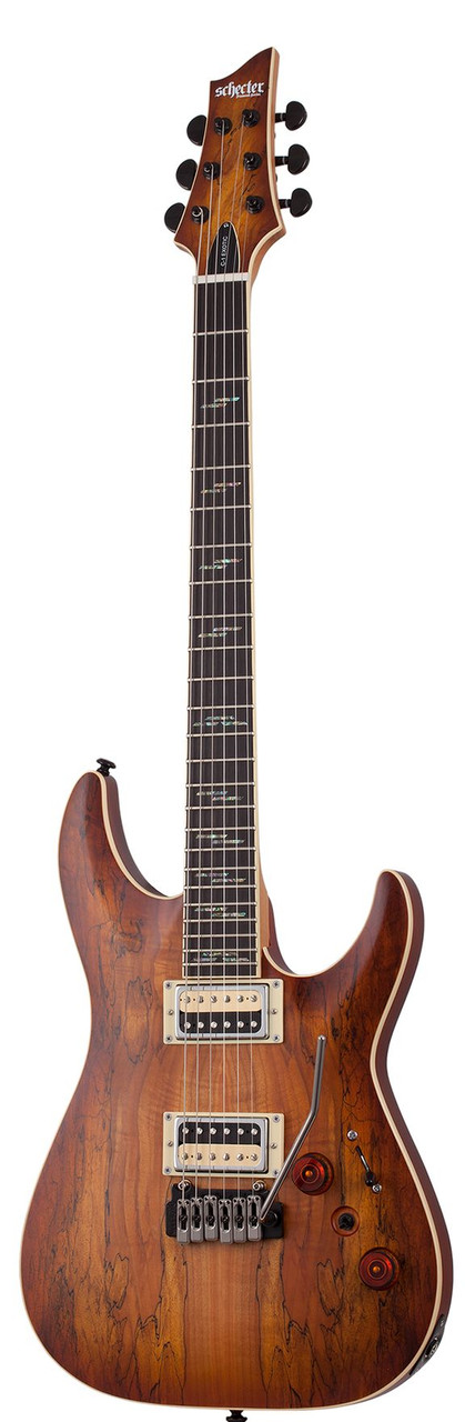 Schecter C-1 Exotic Spalted Maple Electric Guitar - Satin Natural Vintage Burst (3338) | Musician Madness