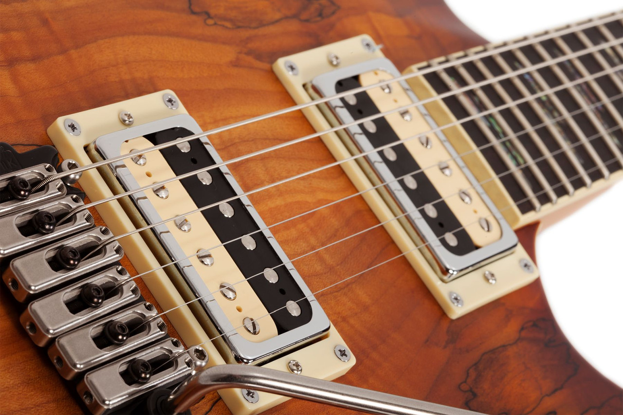 Schecter C-1 Exotic Spalted Maple Electric Guitar - Satin Natural Vintage Burst (3338) | Musician Madness
