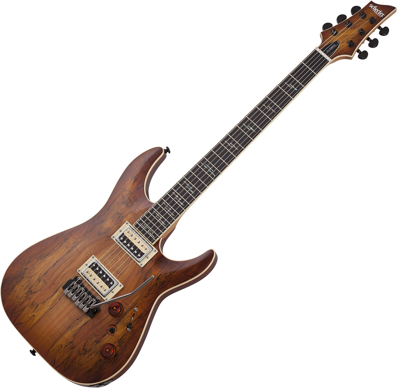 Schecter C-1 Exotic Spalted Maple Electric Guitar - Satin Natural Vintage Burst (3338) | Musician Madness