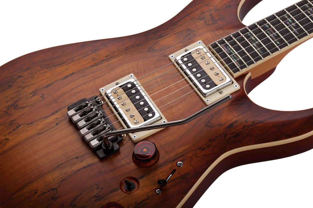 Schecter C-1 Exotic Spalted Maple Electric Guitar - Satin Natural Vintage Burst (3338) | Musician Madness