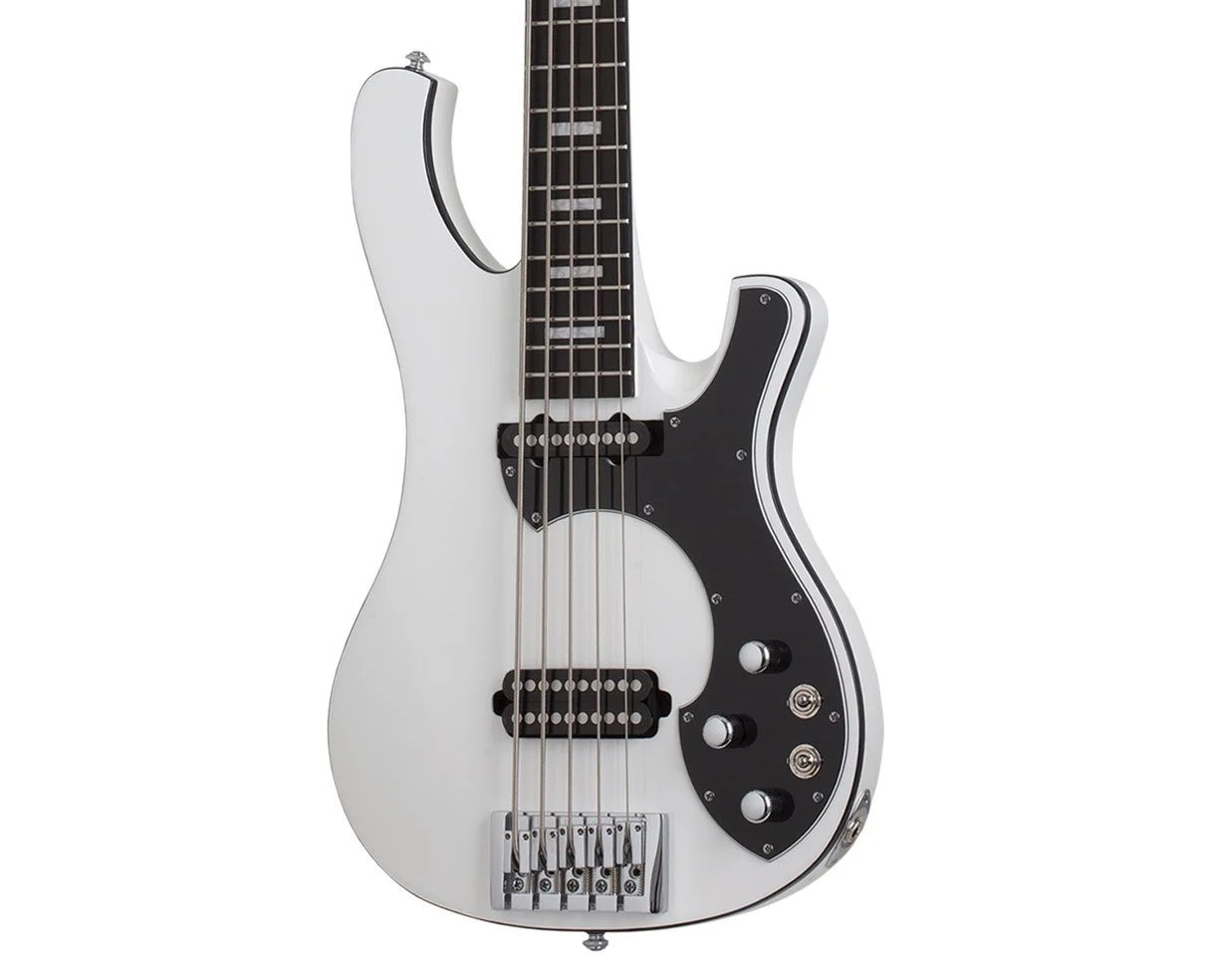 Schecter Stargazer-5 Bass Guitar - Gloss White (683) | Musician Madness