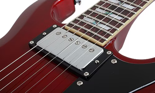 Schecter Zacky Vengeance Custom Reissue - See Thru Cherry with 6661 Graphic (26) | Musician Madness