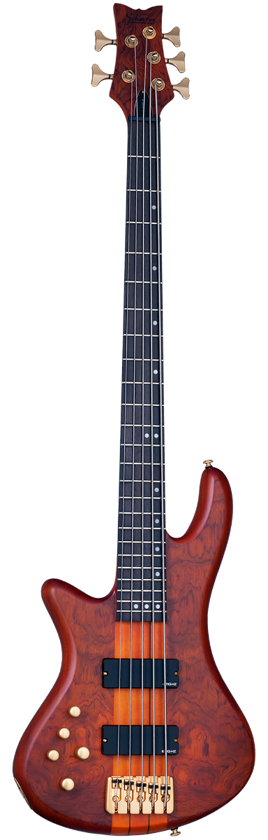 Schecter Stiletto Studio-5 Left Hand Bass Guitar - Honey Satin (2780) | Musician Madness