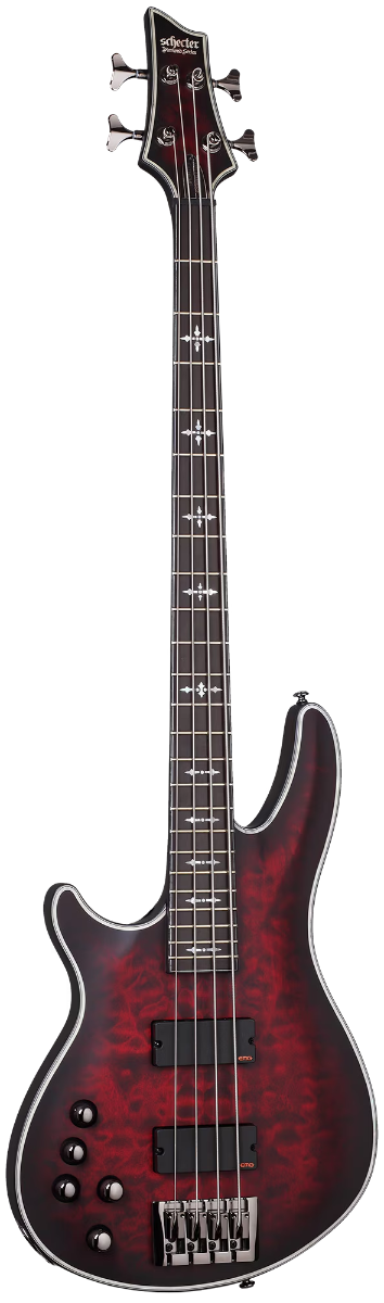 Schecter Hellraiser Extreme-4 LH - Crimson Red Burst Satin (1912)