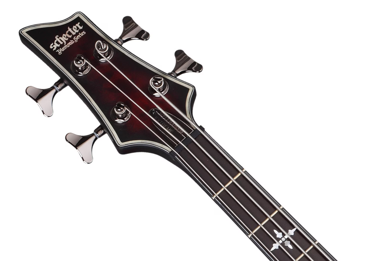 Schecter Hellraiser Extreme-4 LH - Crimson Red Burst Satin (1912) | Musician Madness