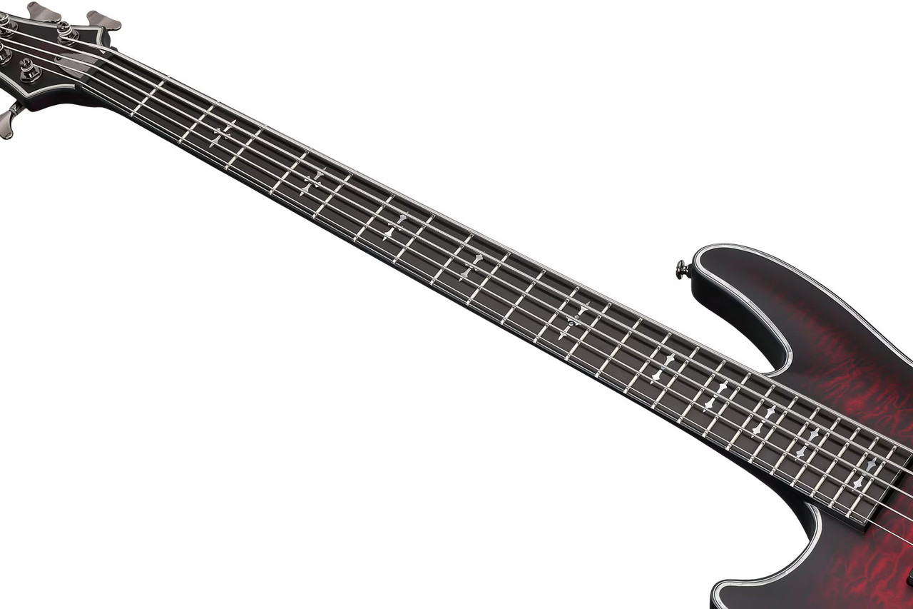 Schecter Hellraiser Extreme-5 LH - Crimson Red Burst Satin (1921)