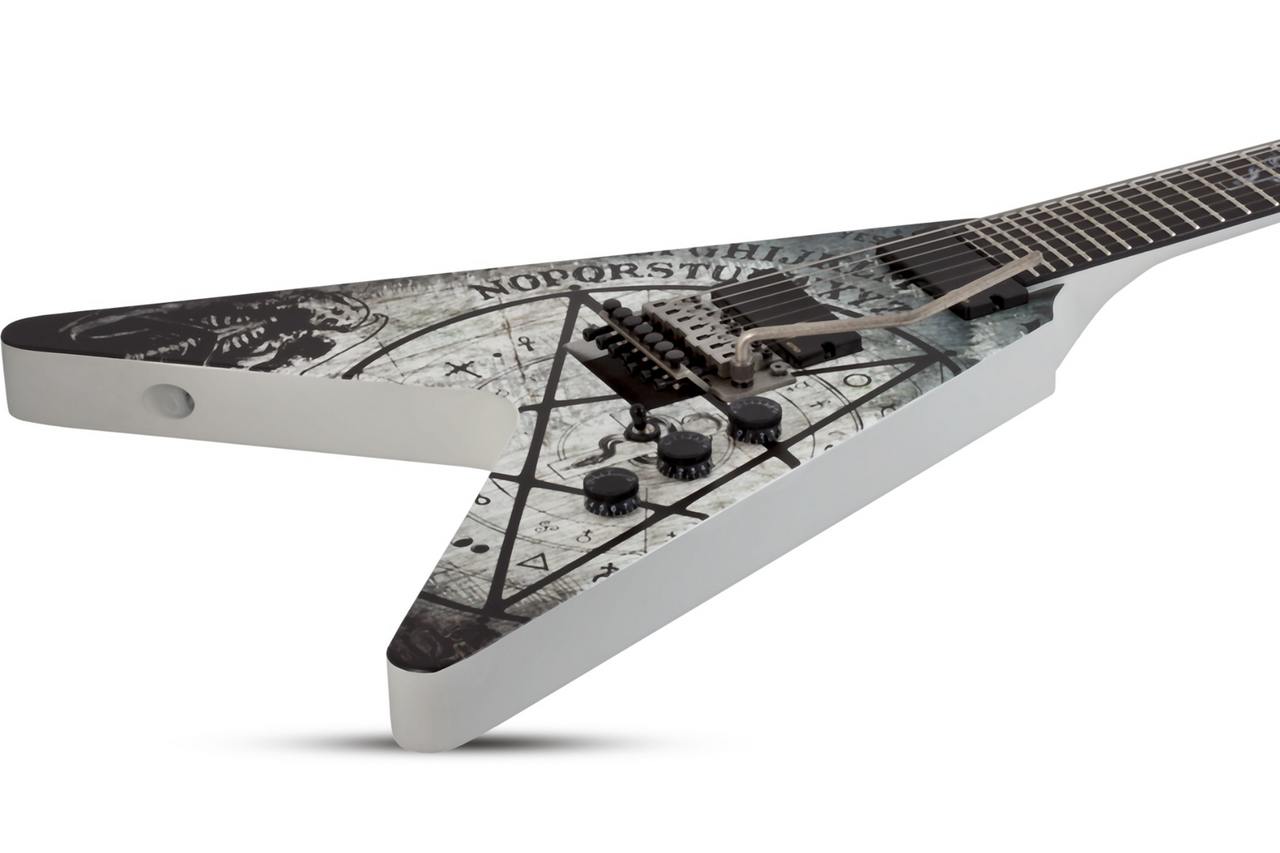 Schecter Randy Weitzel V-7 FR  - Satin White (335) | Musician Madness