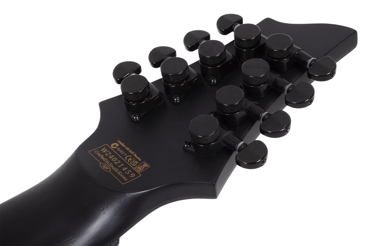 Schecter PT-8 MS Black Ops LH : 625 Satin Black Open Pore (625