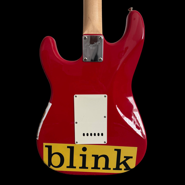 Fender Squier Stratocaster Tom DeLonge Sticker Strat Electric Guitar – Torino Red