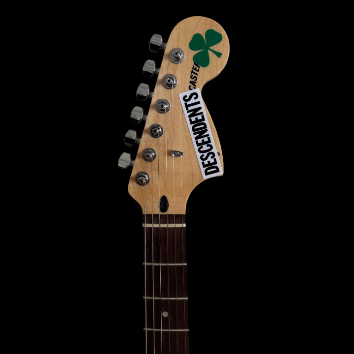 Fender Squier Stratocaster Tom DeLonge Sticker Strat Electric Guitar - Olympic White | Musician Madness
