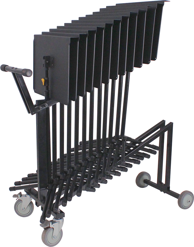 Hercules 12 Pack of BS200B PLUS stands and BSC800 Cart (BS200BCPLUS) | Musician Madness