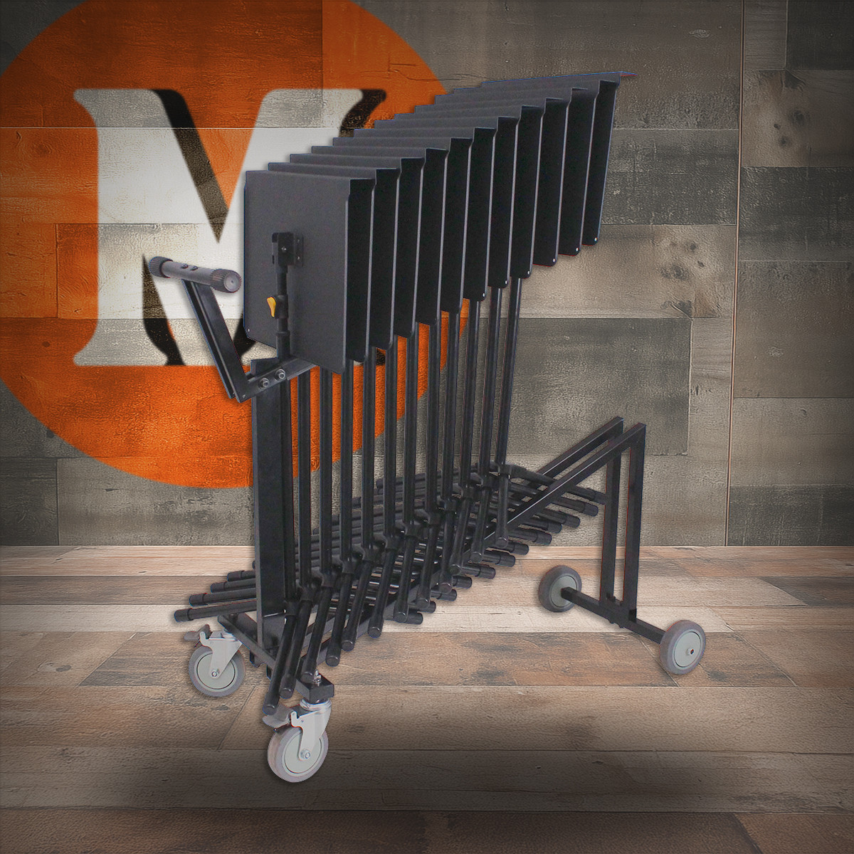 Hercules 12 Pack of BS200B PLUS stands and BSC800 Cart (BS200BCPLUS) | Musician Madness