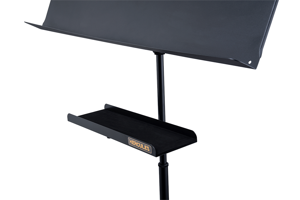Hercules EZ Grip Two-Section Tripod Conductor Stand with Extended Desk and Accessory Tray (BS243B-HA103) | Musician Madness