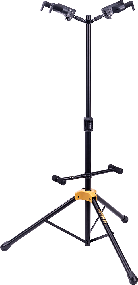 Hercules PLUS Series Universal AutoGrip Duo Guitar Stand with Foldable Backrest (GS422BPLUS) | Musician Madness