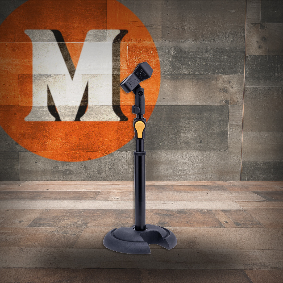 Hercules Low Profile Straight Microphone Stand With H Base and EZ Grip (MS100BPLUS)