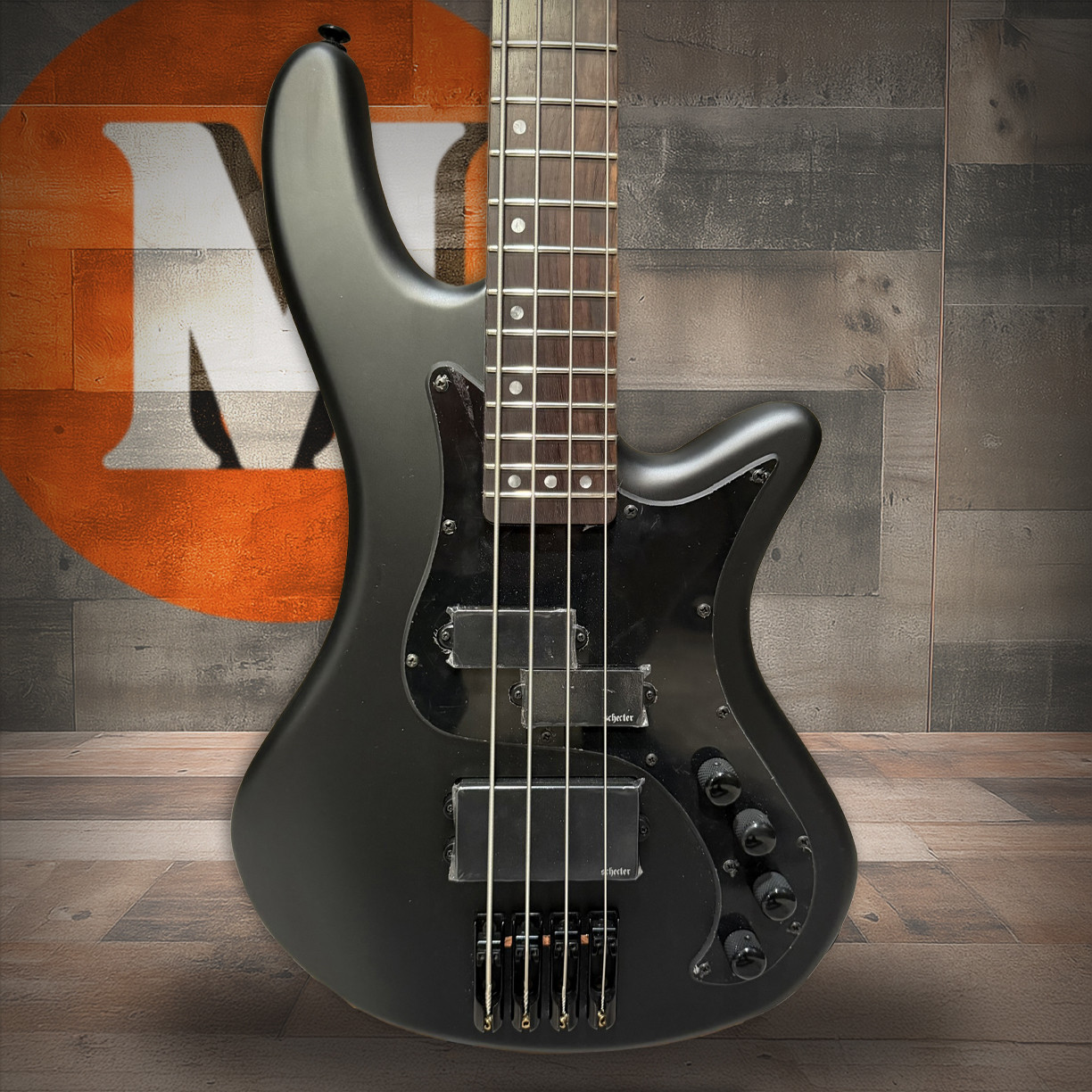 Schecter Stiletto Stealth-4 Bass Guitar B-Stock - Satin Black (2522) | Musician Madness