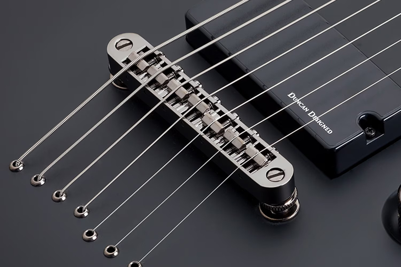 Schecter Demon-7 Electric Guitar - Aged Black Satin (3662