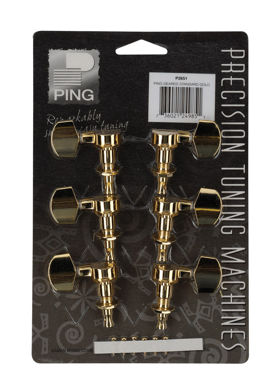 Ping P2651 Standard 3+3 Individual Machine Heads Gold (P2651-U) | Musician Madness