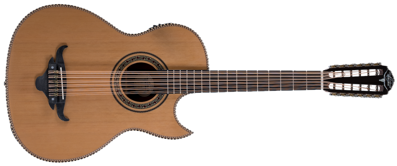 Oscar Schmidt OH52SE Solid Cedar Top Bajo Sexto Acoustic-Electric Guitar w/ Deluxe Padded Gig Bag (OH52SE-O-U) | Musician Madness