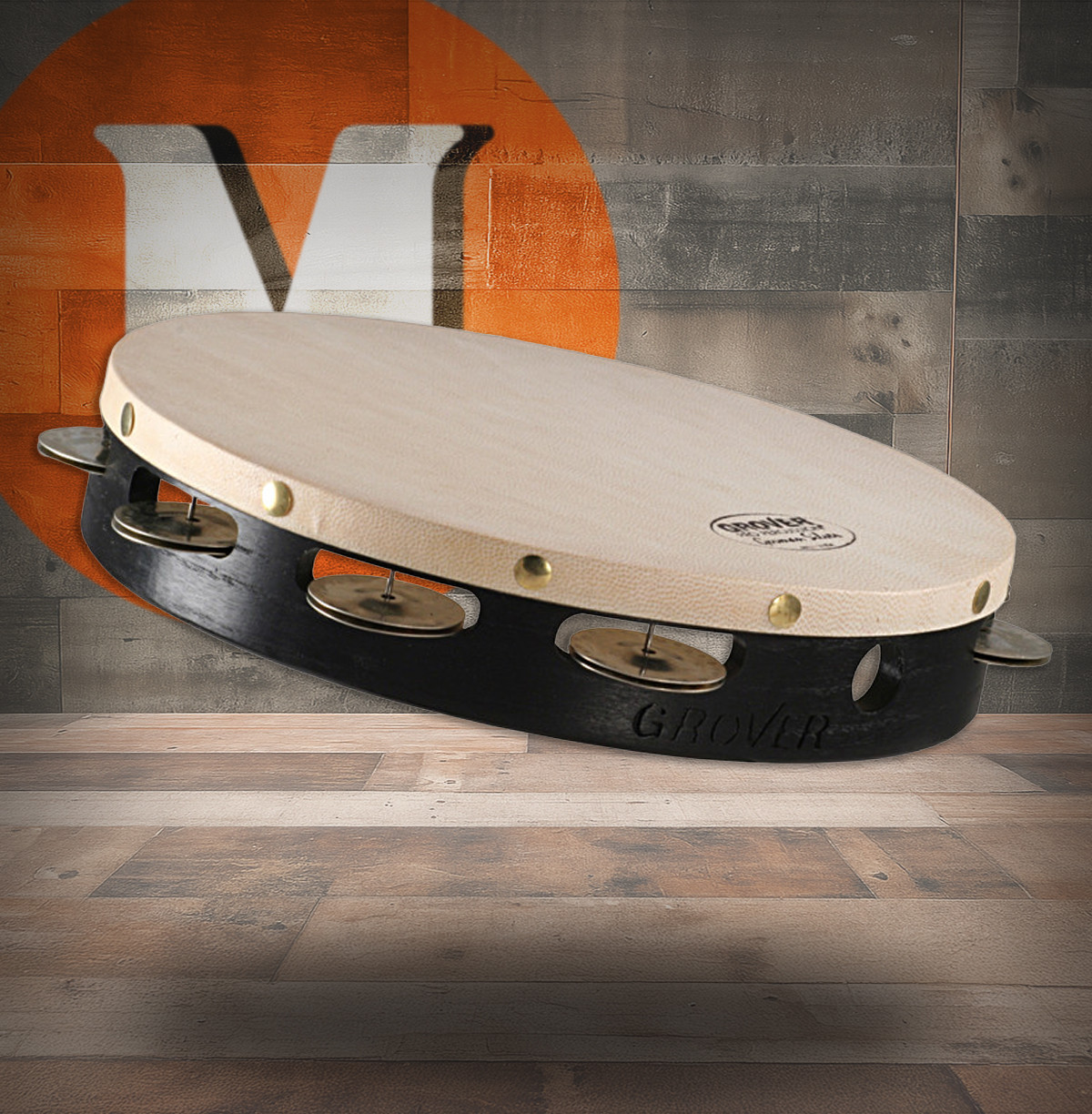 Grover Pro T1/GS Projection-Plus 10" Single-Row Tambourine (w/ German Silver Jingles) (T1/GS) | Musician Madness