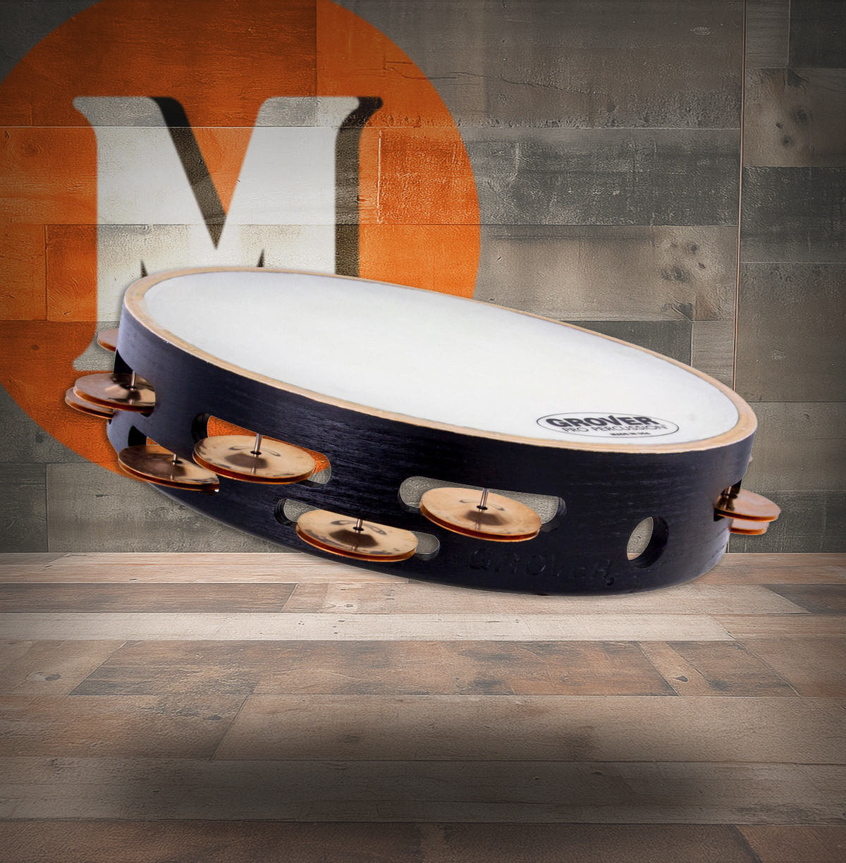 Grover Pro T2/BC-X X-Series 10" Double-Row Tambourine (w/ Beryllium Copper Jingles) - Synthetic Head (T2/BC-X)