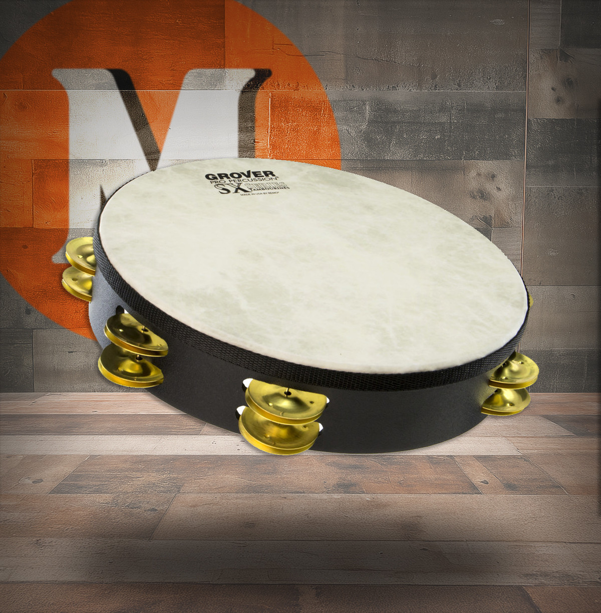 Grover Pro SX-BR SX Series 10" Double-Row Tambourine (w/ Dimpled Brass Jingles) (SX-BR)