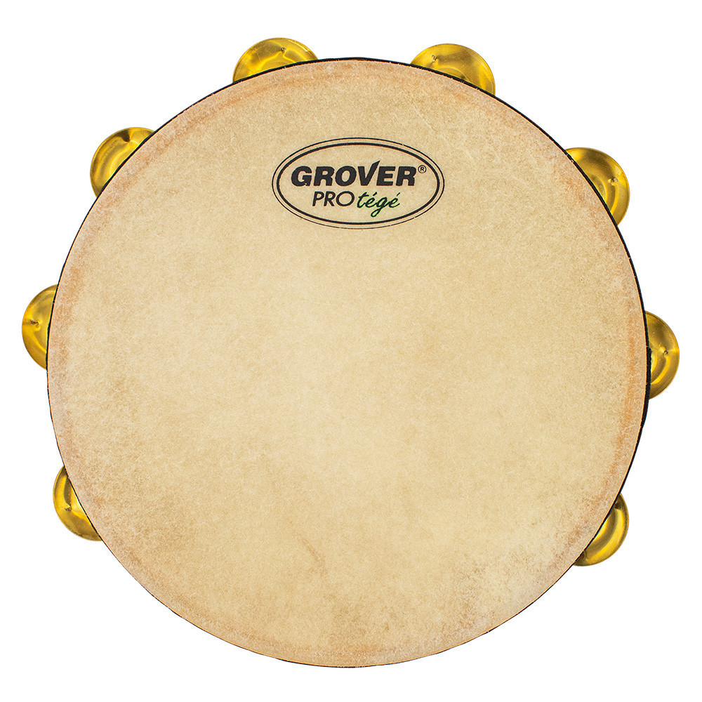 Grover Protégé P-T2/BS 10" Double-Row Tambourine (W/Dimpled Brass Jingles) (P-T2/BR)
