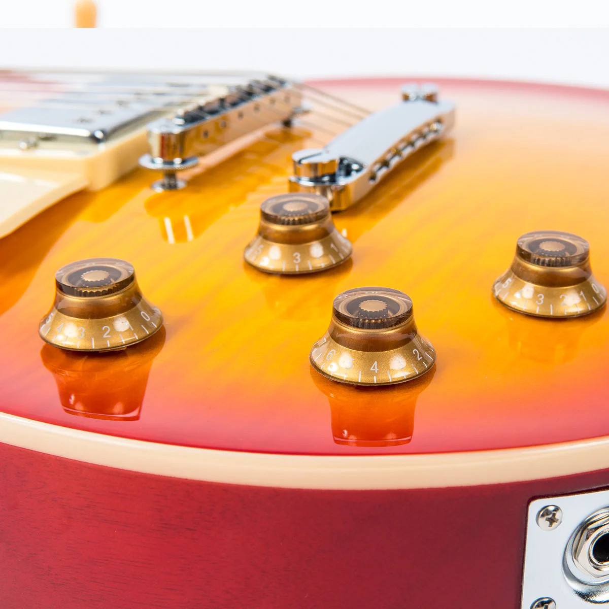 Vintage V100 Reissued Electric Guitar Left Hand - Cherry Sunburst (LV100CS) | Musician Madness