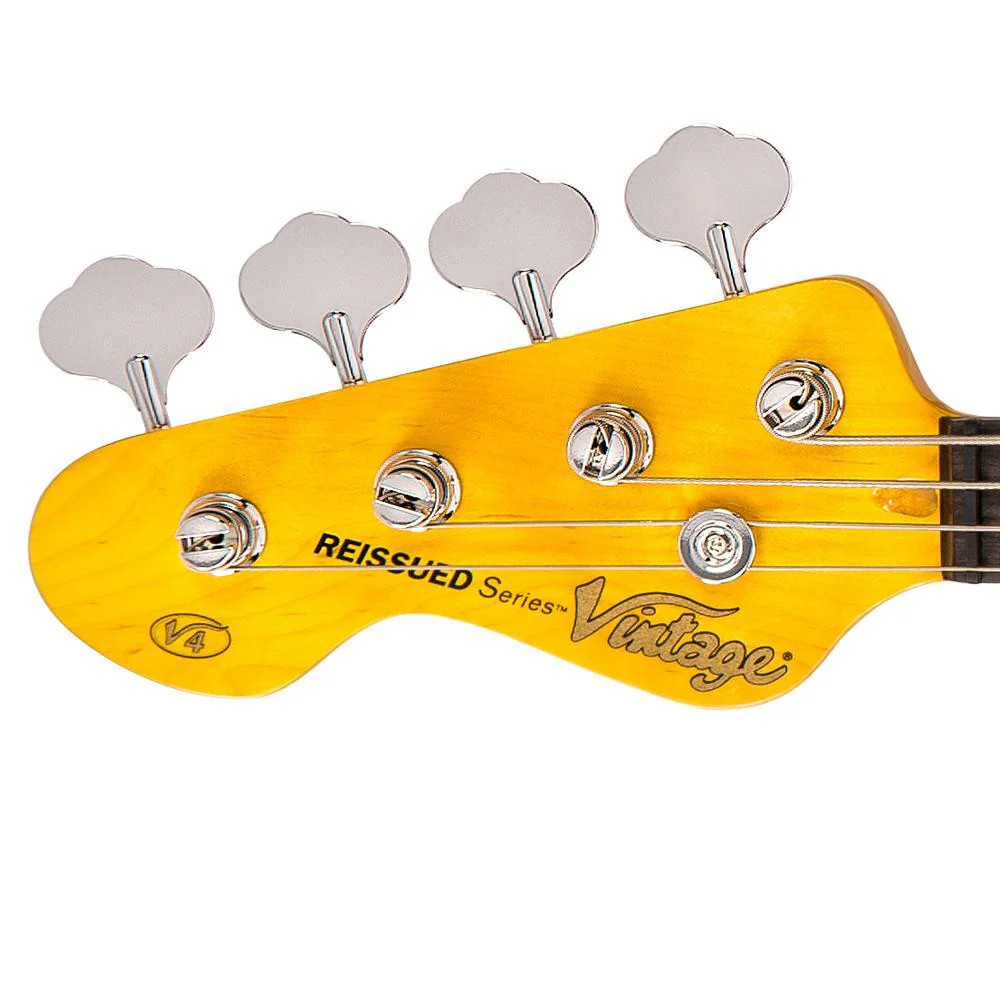 Vintage V4 Reissued Bass Left Hand - Boulevard Black LV4BB)