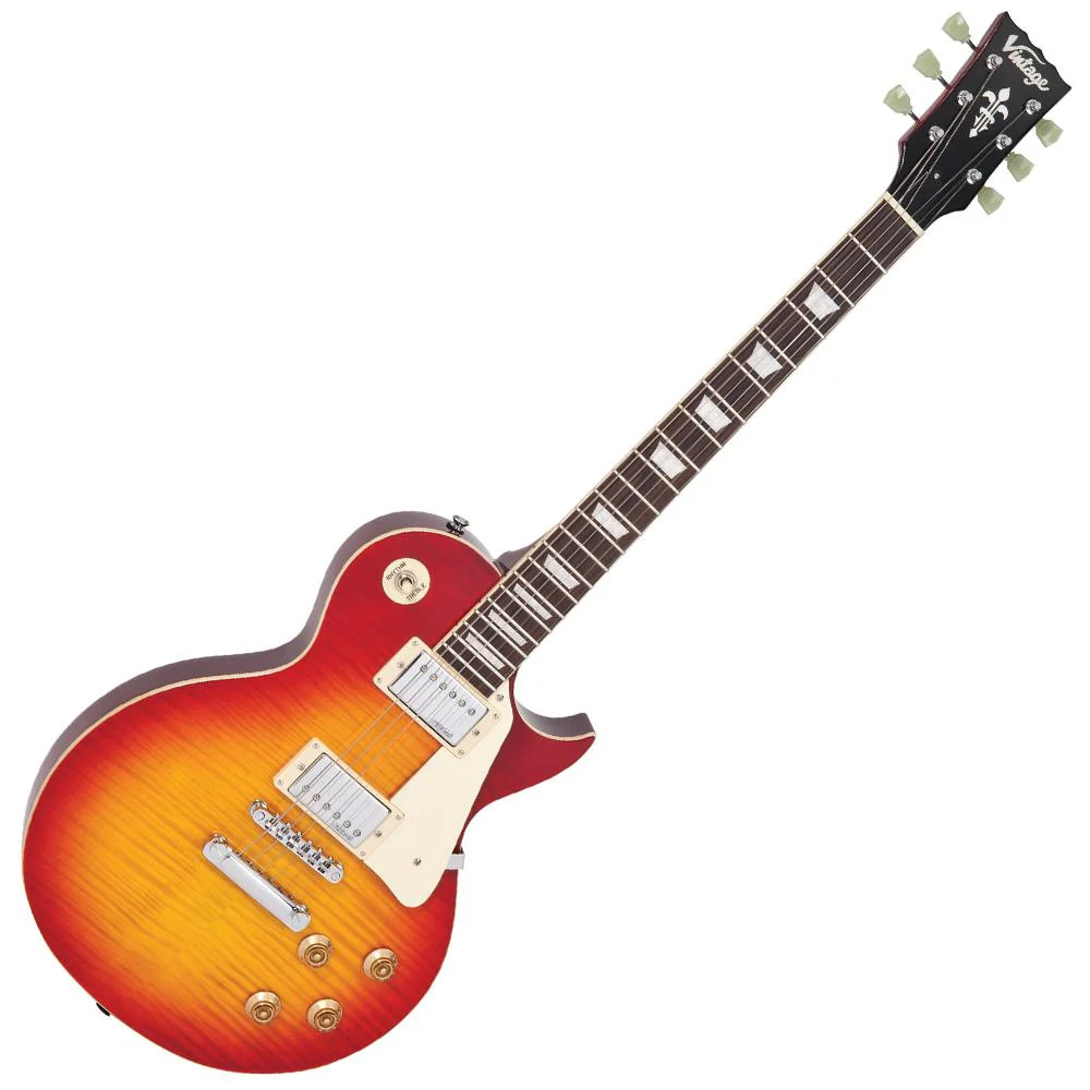 Vintage V100 ReIssued Electric Guitar - Cherry Sunburst (V100CS)