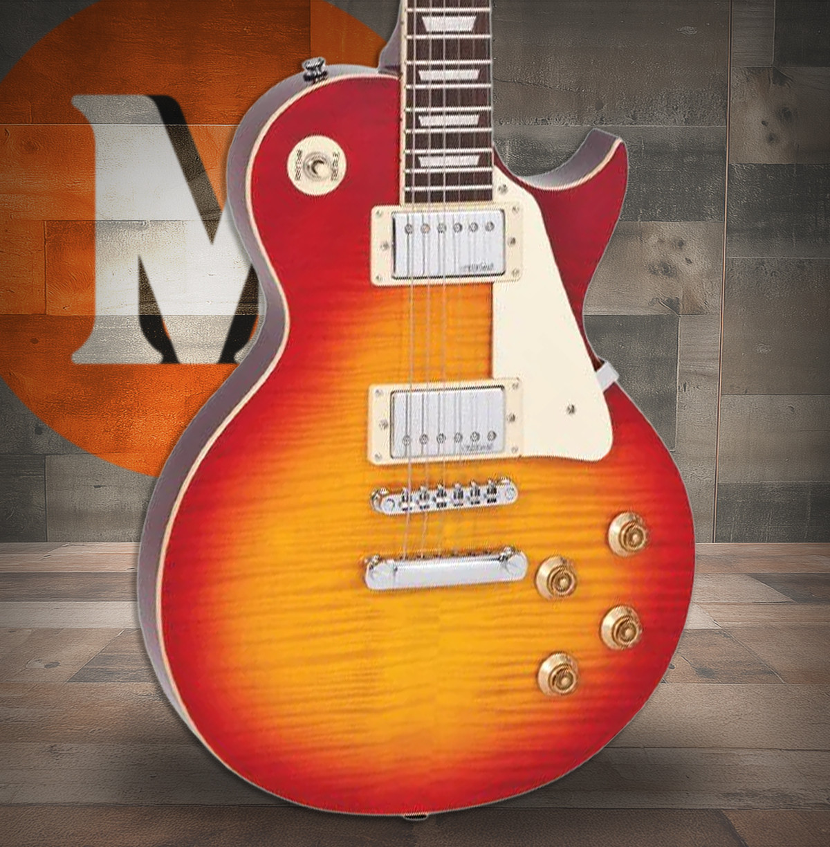 Vintage V100 ReIssued Electric Guitar - Cherry Sunburst (V100CS) | Musician Madness