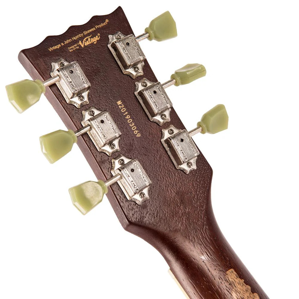 Vintage V100 ICON Electric Guitar ~ Distressed Tobacco Sunburst (V100MRTSB) | Musician Madness