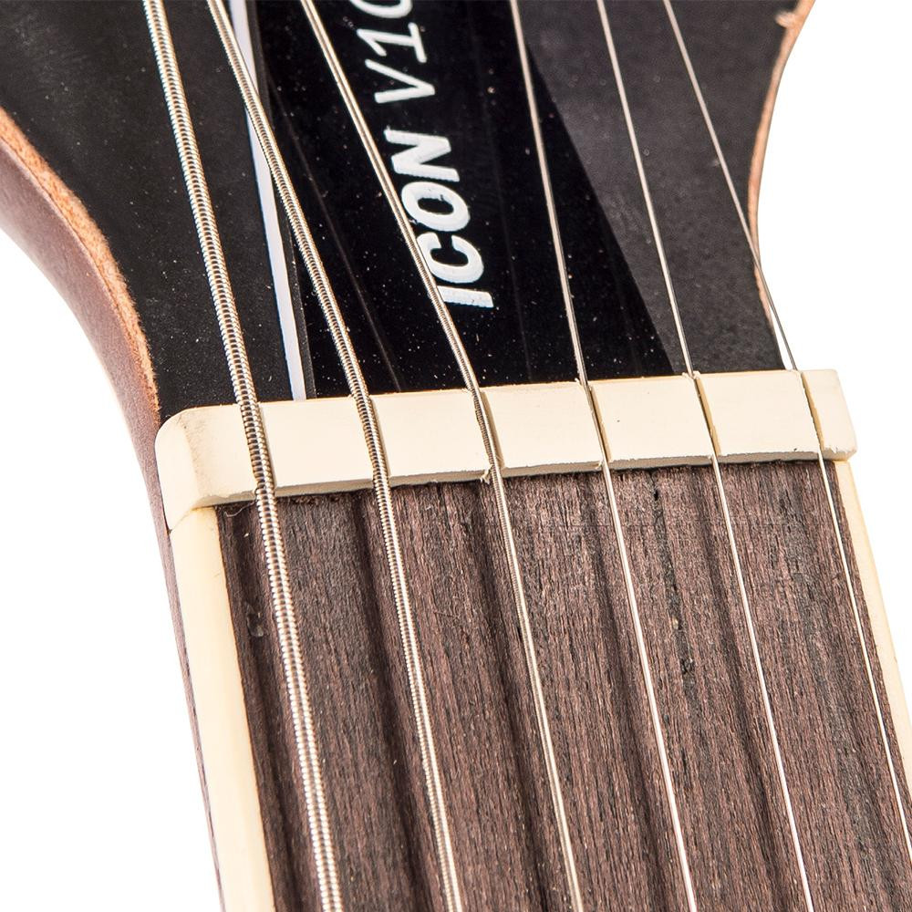 Vintage V100 ICON Electric Guitar ~ Distressed Tobacco Sunburst (V100MRTSB)