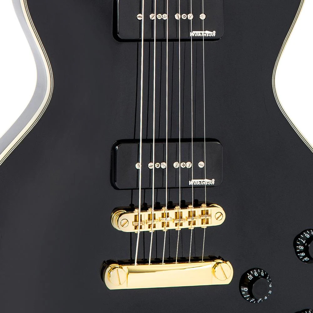 Vintage V100P ReIssued Electric Guitar w/W90 Pickups ~ Boulevard Black (V100PBB) | Musician Madness